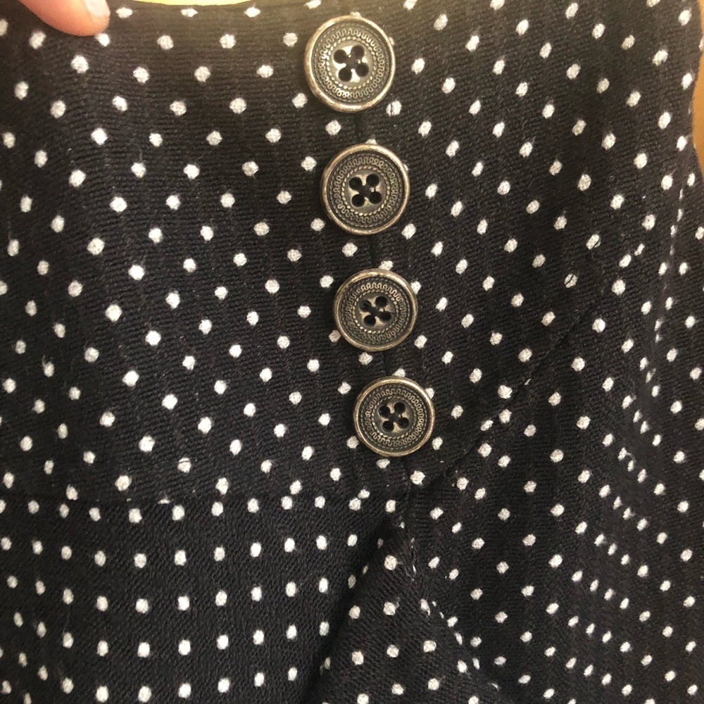 Eva Franco Black & White polka dot skirt wool & cotton blend USA made Size 4 - Picture 4 of 12